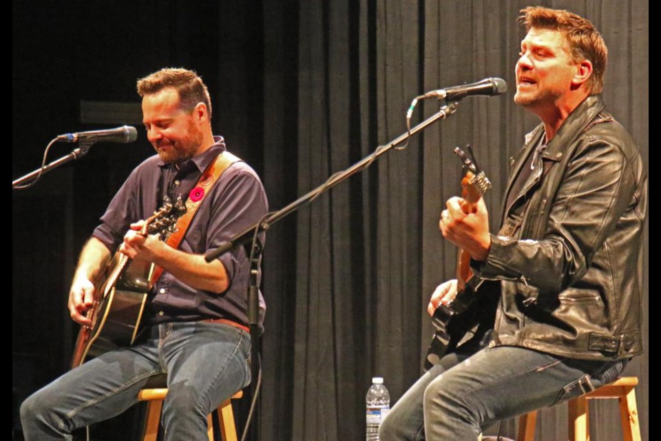 Doc Walker band members Dave Wasyliw and Chris Thorsteinson performed a number of their hits at an acoustic show on Monday night for the Weyburn Concert Series.