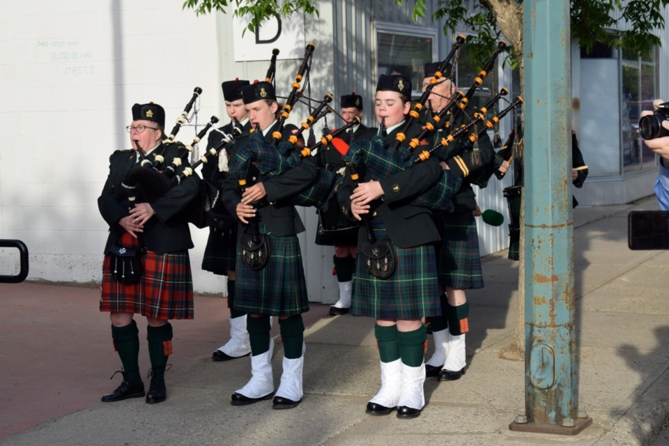 The army cadets held a sunset service in front of the Estevan Legion on June 7. 