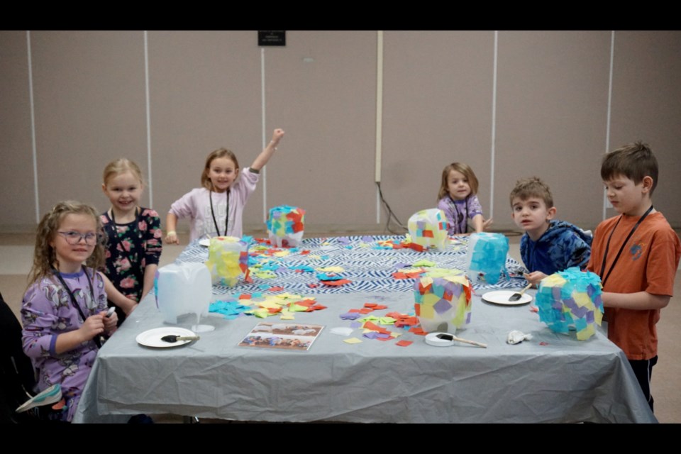 The younger group had their own art activities during the arts council's winter camp.                               