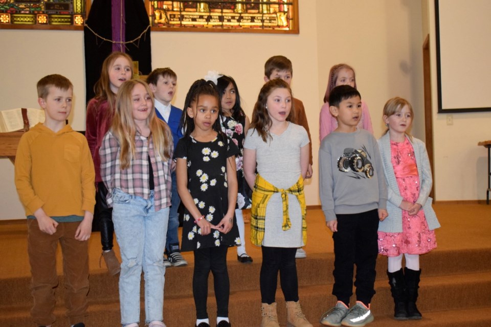 The Sacred Heart School/École Sacré Coeur 1 French performed a couple of songs that earned them the classroom best performance choral award. 