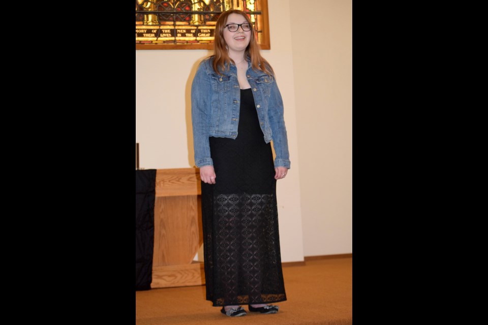 Teigha Lesy was among the musical theatre performers on Sunday night.