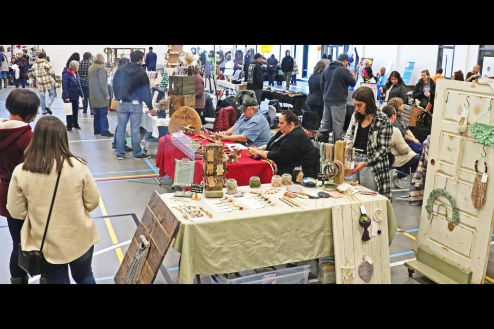 Many of the vendors at Gifted art market were located in the Legacy Park gym, with some in the multi-purpose room or art gallery also.
