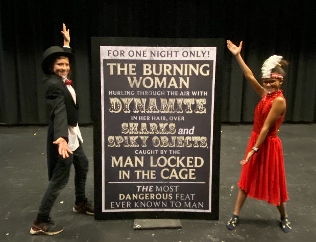 Escapologist Emmett Gill and acrobat Zaniyah Odima hit a pose during one of the scenes of the musical.