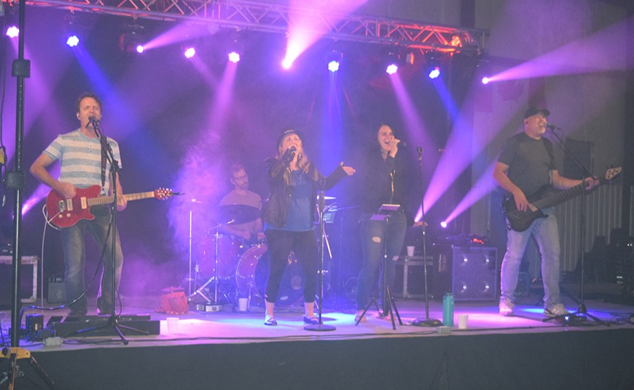 Odd Man Out brought a party atmosphere as the featured act for the cabaret, belting out a mixture of classics and the hit music of today at the Canora Live & Play Street Festival.