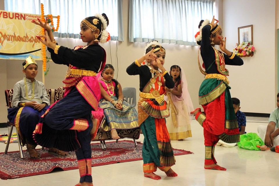 These dancers from Weyburn's Malayalee community will perform a demonstration of traditional dances from the state of Kerala in southern India at Culture Days on Oct. 7.