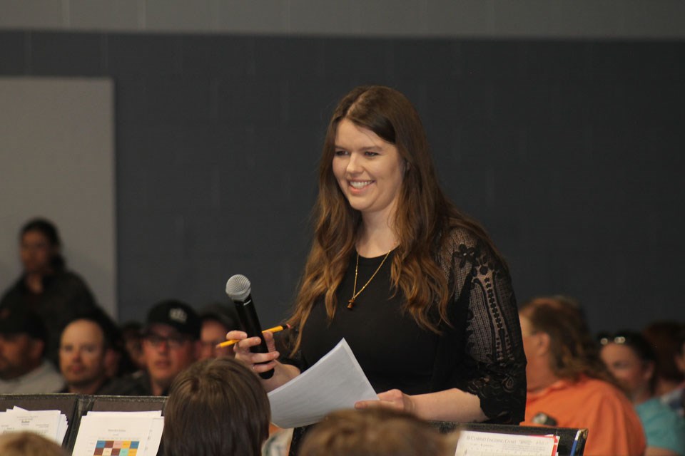 Band teacher Lindsay Holizki enjoying leading her bands in Cruisin’ Through Sound. 