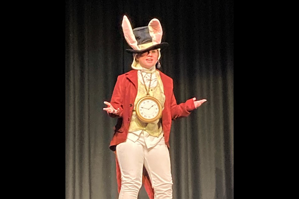 Erin Squires was delightful as the March Hare singing, "I'm Late!"