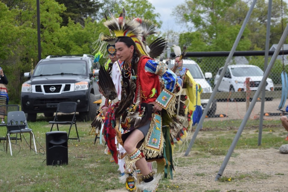 Members of the group Miyopimatsiwin performed at Sacred Heart School/École Sacrè Coeur in Estevan on June 7.