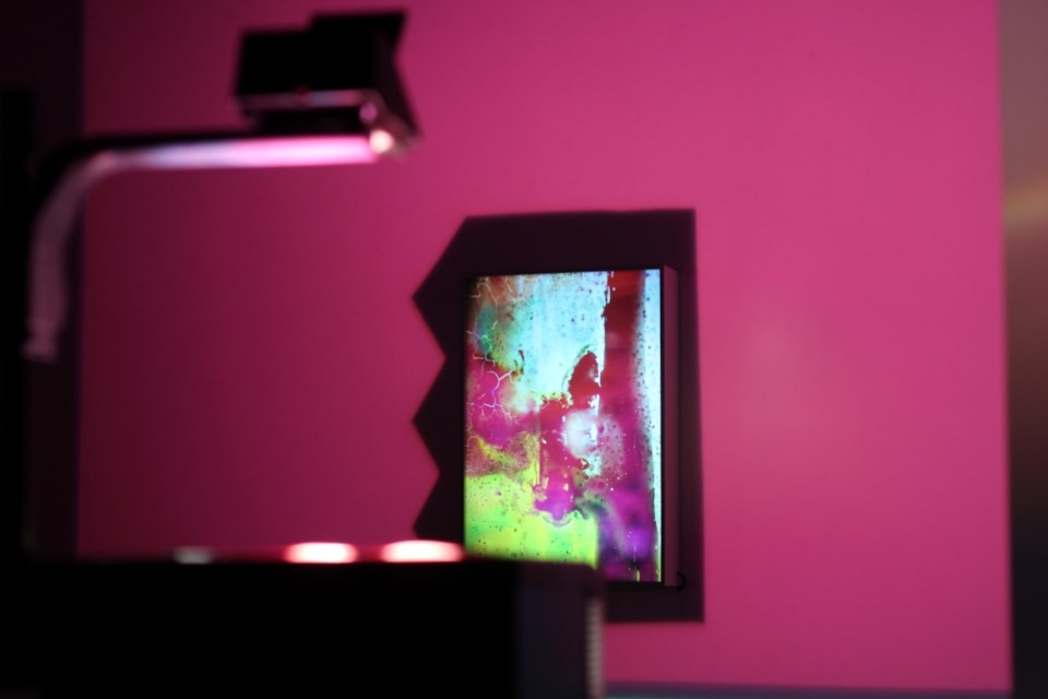 “Only In Dark, The Light," features a collection of light-based works, including video, soundscapes, light box art, slide projections and interactive kinetic sculptures.