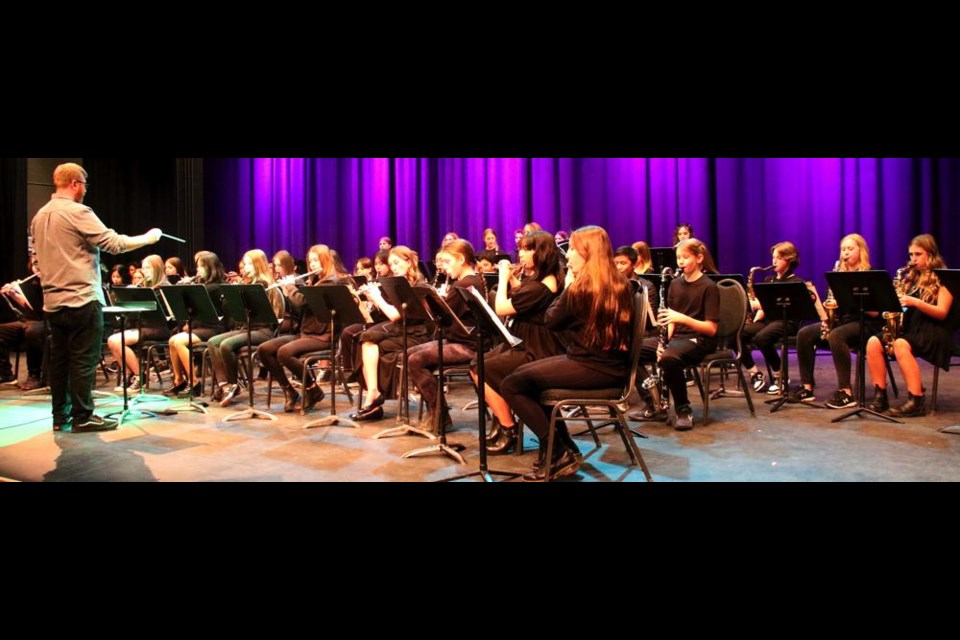 The Grade 8 band from St. Michael School opened the Stars event with O Canada, and then performed two pieces as they were the recipients of the Prairie Sky Co-op award of $300 and a shield for best performance by a band.