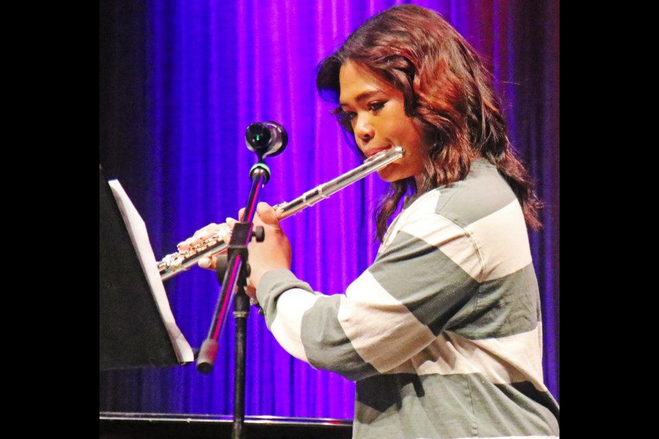 Isaiah Perdis played the flute as part of the concert for the Stars of the Festival on Thursday evening.