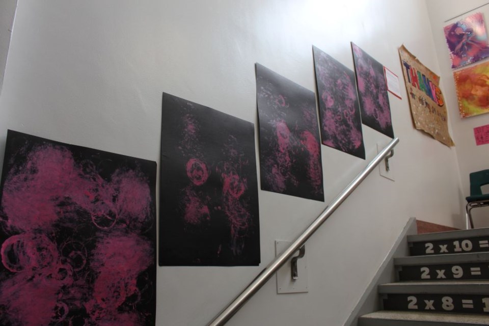 Students with pieces featured in the art walk had the opportunity to sell their works.