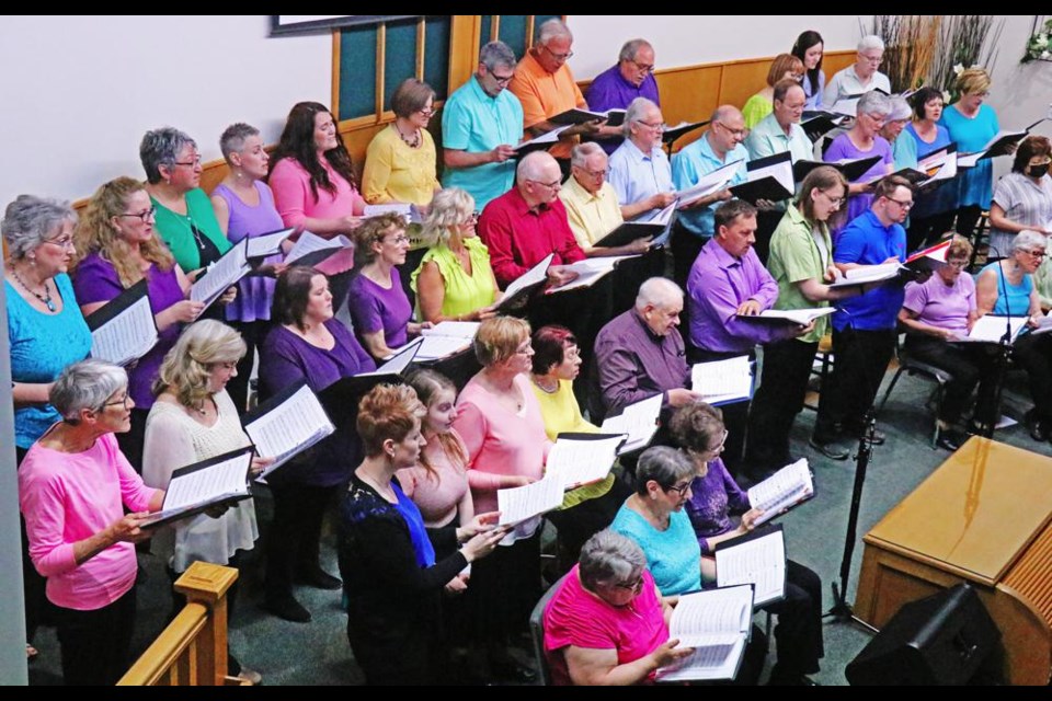 The Variations choir sang several songs about the joy of singing on Friday evening