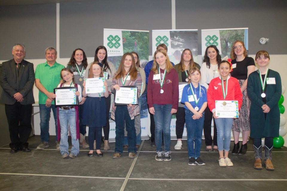 All winners from Cloverbud, Junior, Intermediate and Senior in the April 9 competition. 