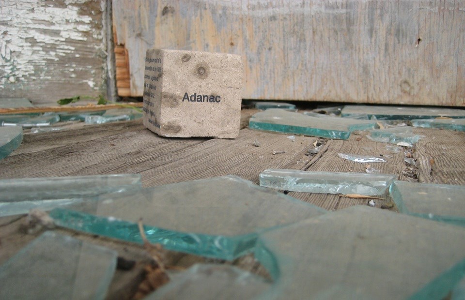 A photo of the Tyndall stone found at Adanac before finding its way home at the Legislative building.