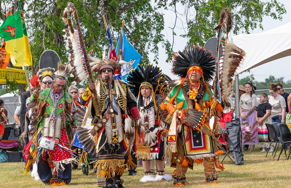 Grand march starts the powwow.