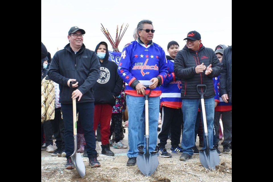 The sod-turning ceremony was attended by the Cote First Nation Chief and Council, local politicians and business professionals, the president and vice president of SEKO Construction, and many Cote First Nation families.
