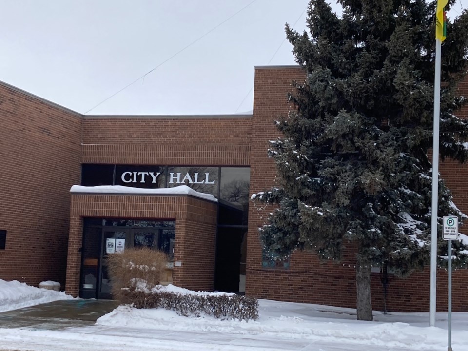 Estevan city hall in winter