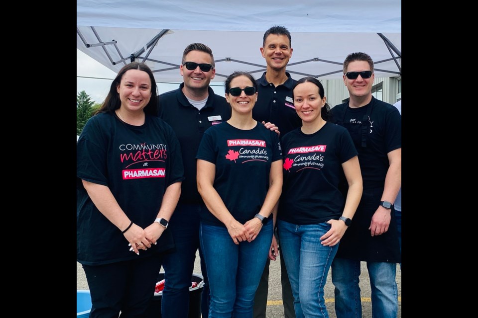 From left, Janelle Pouliot, Brad Cooper, Michelle Cooper, Christopher Fedorowich, Rheanne Delmage and Warren Delmage were eager to greet customers. 