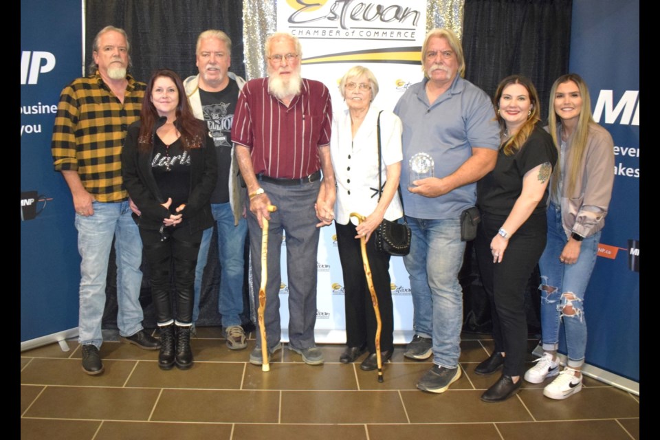 The Shirley family gathers for a group photo after Bert Baxter Transport was inducted into Estevan's Business Hall of Fame. 