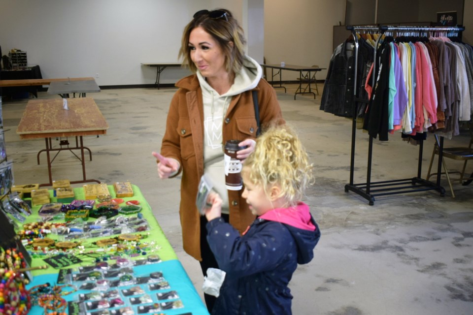 Channy and Tenley Mack were excited with the products available at the market. 