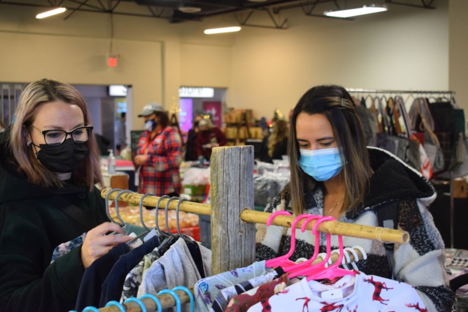 Maria Walter, left, and Nicole Rogalski were among the shoppers present. 