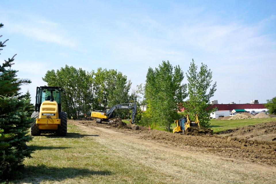 The lot behind Canadian Tire, which belongs to the Estevan Market Mall, has been under construction this week.                          