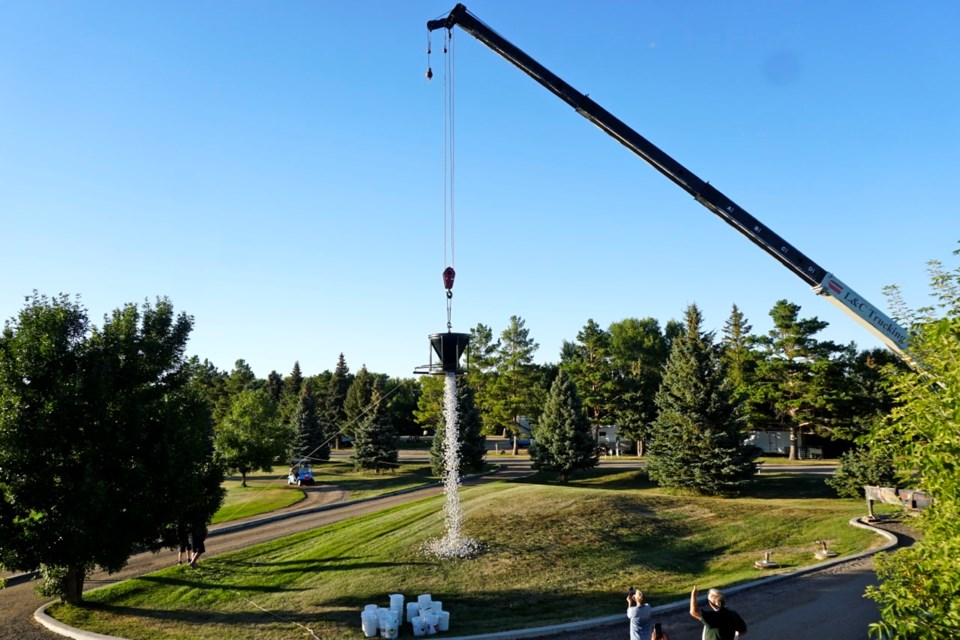 About 7,000 golf balls were dropped at the TS&M Woodlawn Golf Club in Estevan as a part of the fundraiser.                           