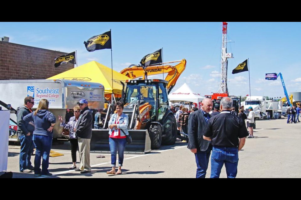 This is part of the outdoor portion of the Oil and Gas Show, with many exhibitors showing the latest in equipment and technology