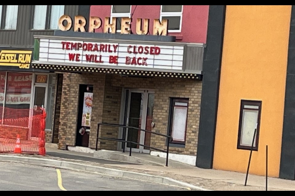 The Orpheum Theatre will hopefully be open again in the spring. 