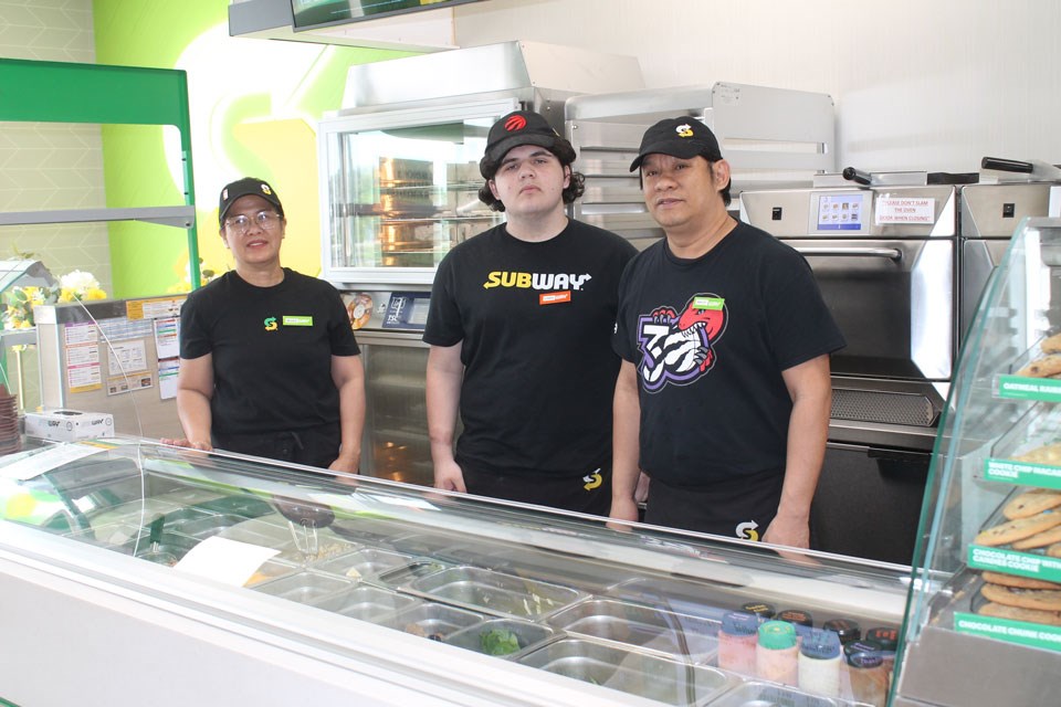 From left, Gilda Carnduff, Cohen Farr and Randy Sayson were eager to serve from their new sub centre. 