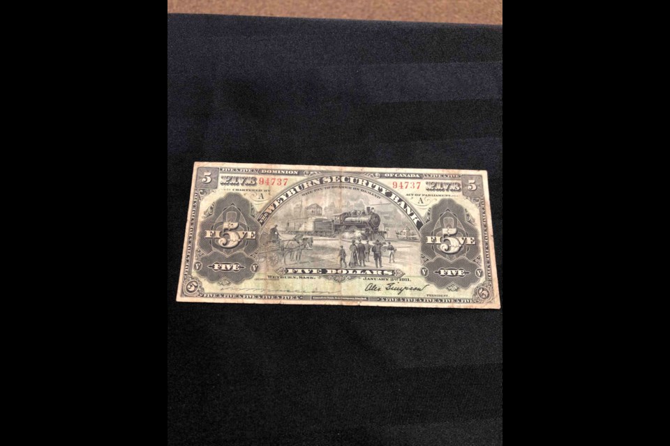 Quaife Coins recently secured this Weyburn Securities $5 bank note that dates back to 1911. 