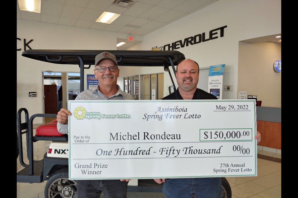 Michel Rondeau of Willow Bunch was the grand prize winner of the Spring Fever Lottery and $150,000. 