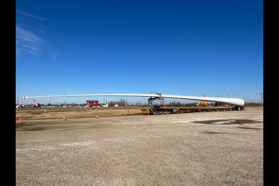 Stoughton was one of the planned stops for the largest turbine blade in North America. 
