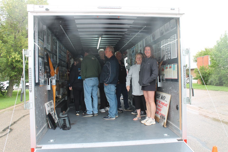 Visiting The Delivery Wagon’s mobile museum – out of interest or to get out of the rain? 