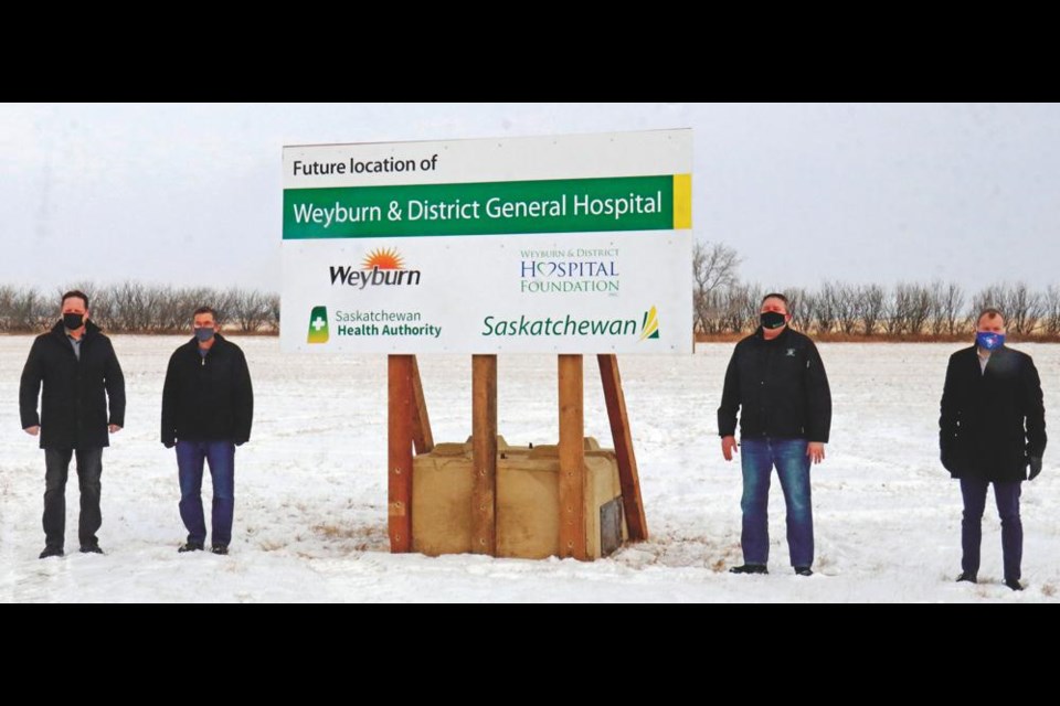 A sign was unveiled at the future site of Weyburn's new hospital on Fifth Avenue North