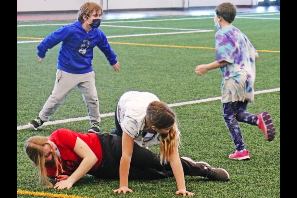 A unique form of tag was played by the participants at the active camp at Mainil Field 