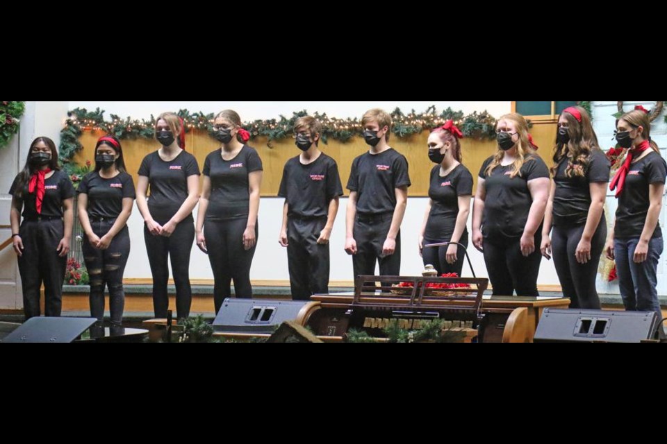 The RISE Choir from the Weyburn Comprehensive School sang a selection of Christmas favourites, including the “Carol of the Bells”, “Do You Hear What I Hear?” and “Little Drummer Boy” in their perfomance at the Quota Carol Festival on Dec. 5. They were directed by music teacher Holly Butz.