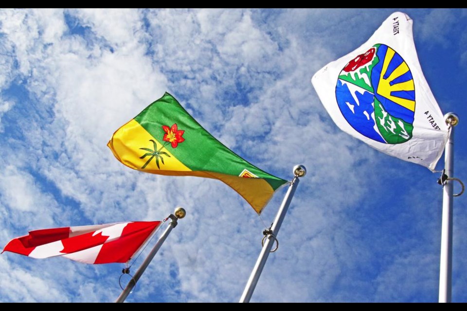 The three flags were flying high at Weyburn City Hall in 2022, including the flags of Canada and Saskatchewan, and the Treaty 4 flag, which flew for a week, until the National Day of Truth and Reconciliation on Sept. 30.