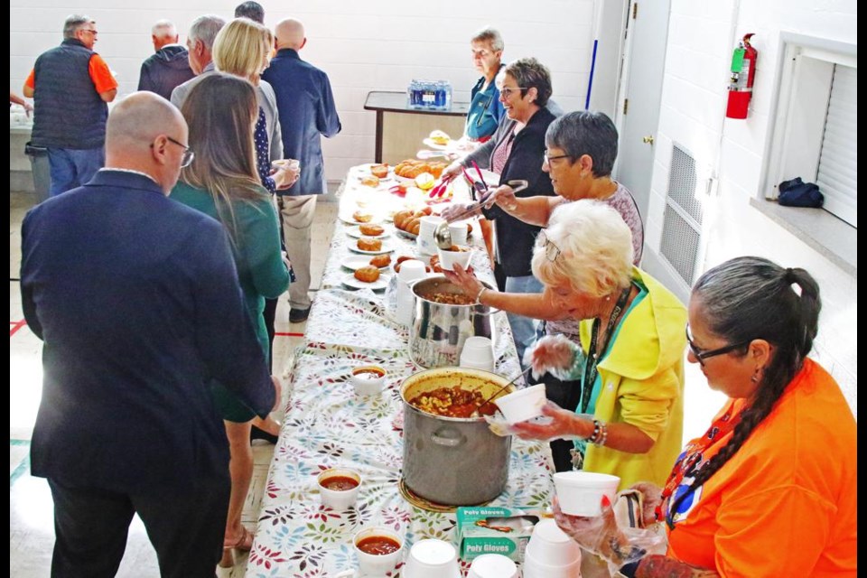 The ladies of the Metis Nation – Saskatchewan, local chapter, prepared and served the lunch on Monday, along with ladies from the Knox Hall.