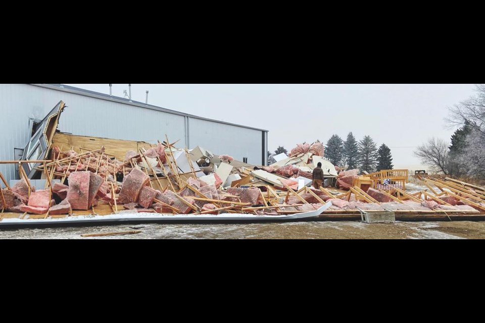 The Jason Stepp farm suffered damages from the windstorm in January, including the destruction of this trailer home