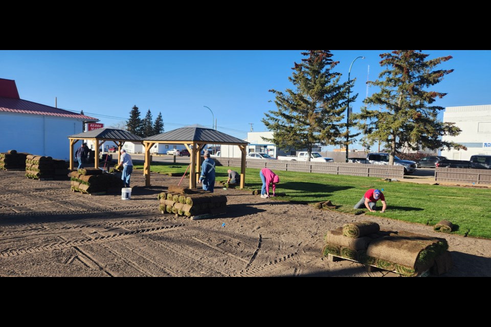 The final stages of the new park in Wilkie are coming together.