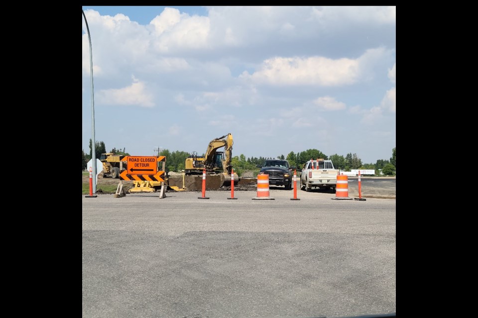 This was a regular scene for approximately 10days at the tail end of August as the Highway 21 bypass project was at the completion stage of construction.