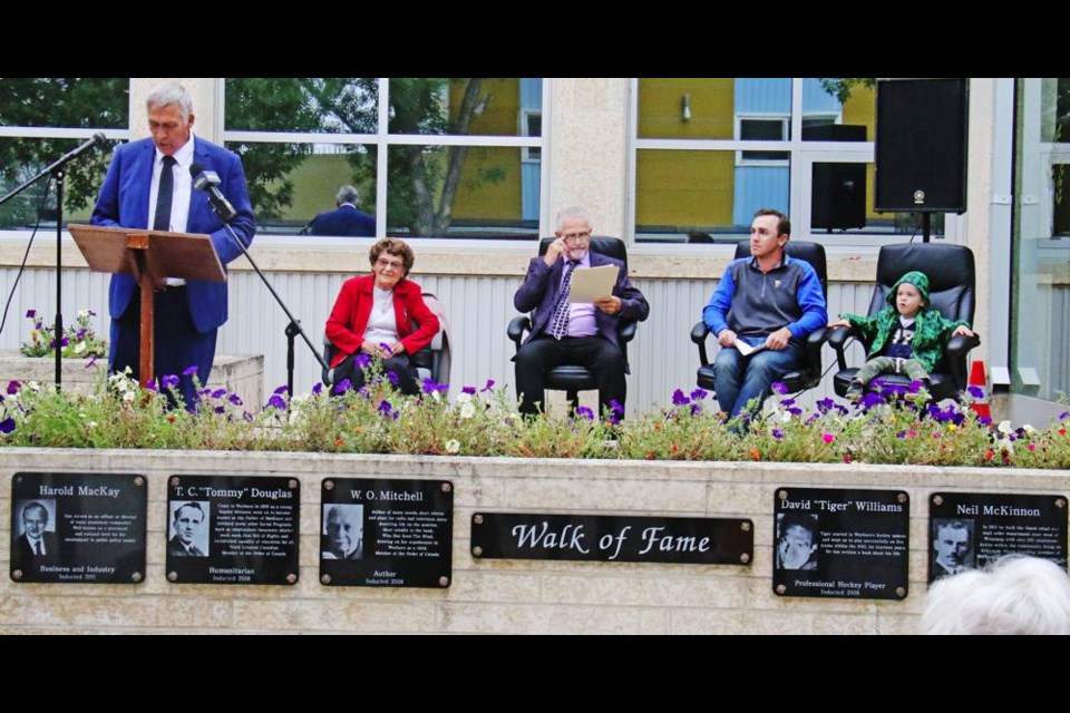 Mayor Marcel Roy spoke at the induction ceremony for the Walk of Fame at Weyburn's City Hall.