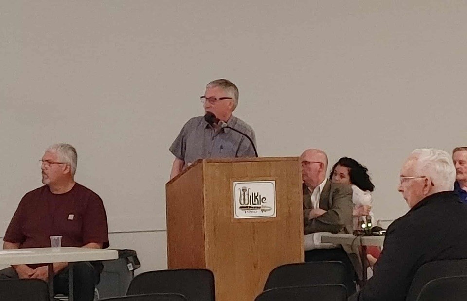 David Dornstauder, a past council member with the Town of Wilkie, continues to assist with the new swimming pool project.