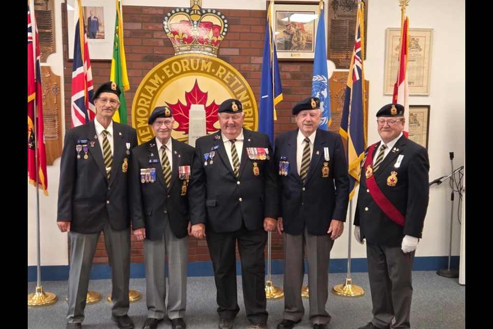 Left to right: Comrades Bart Bessey, Bob Ellis, Jim Graham, John Wade and Rod Pearson.