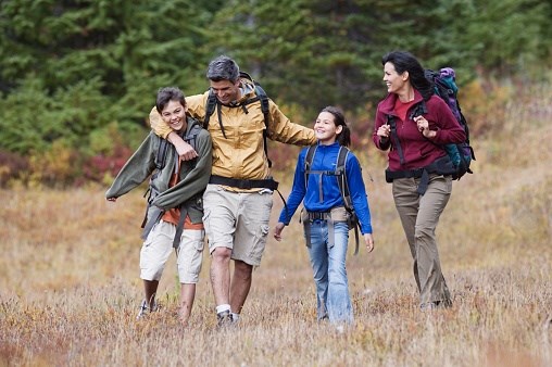 Family hiking