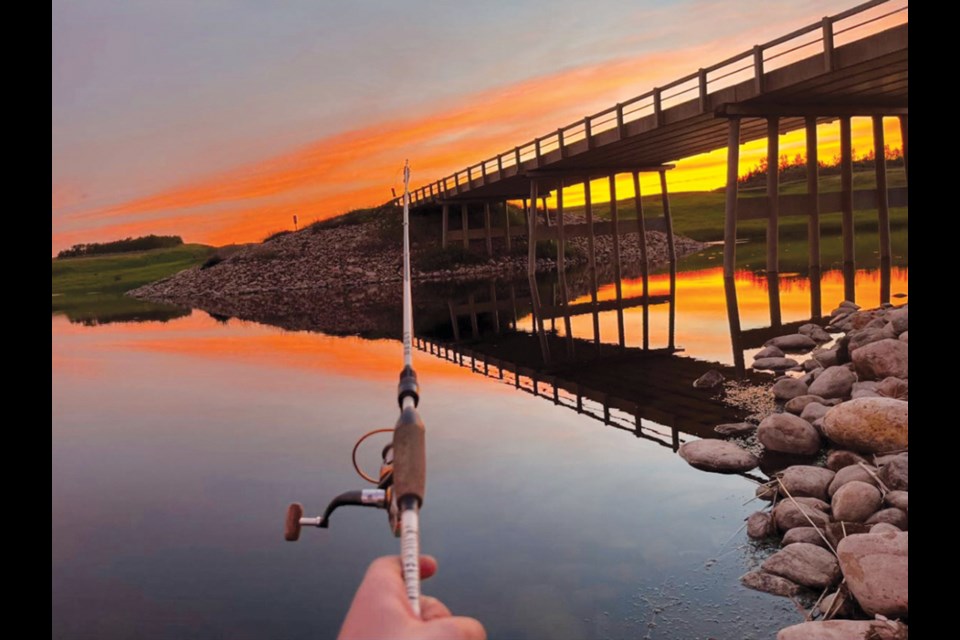 Fishing at sunset near Alameda earlier this summer