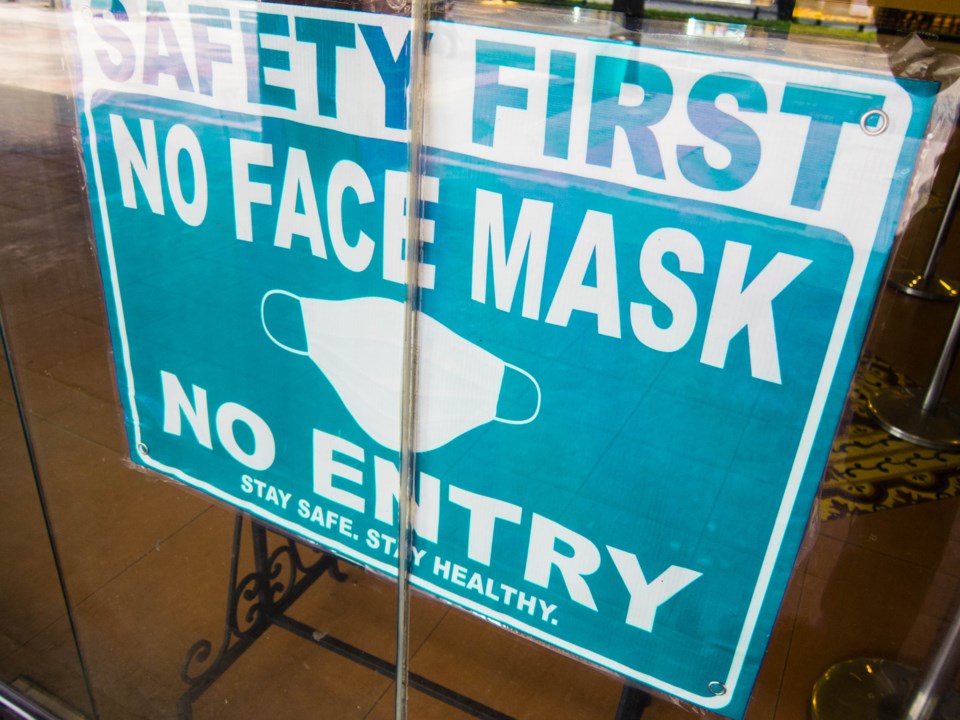 face mask sign stock