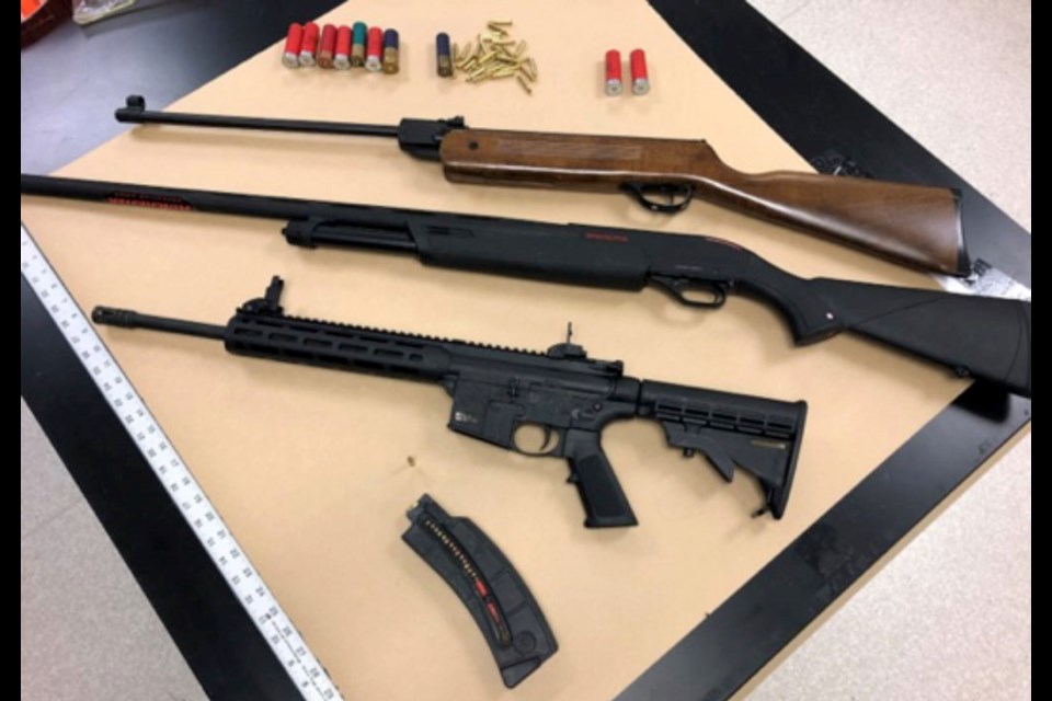 The Saskatoon Police Tactical Support Unit raided a home on Sept. 2, 2021. Police seized two loaded firearms, prescription pills, ammunition, and an air pellet rifle.